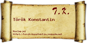 Török Konstantin névjegykártya